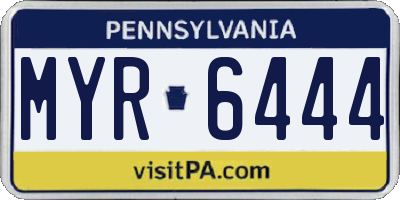 PA license plate MYR6444