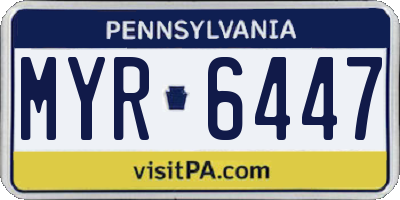PA license plate MYR6447