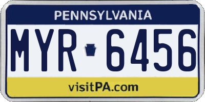PA license plate MYR6456