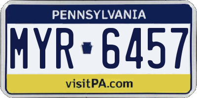 PA license plate MYR6457