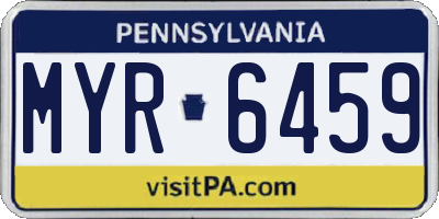 PA license plate MYR6459