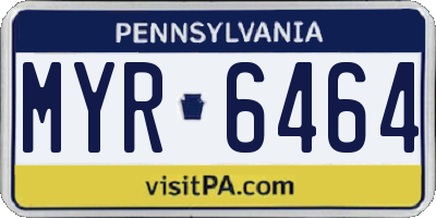 PA license plate MYR6464
