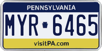 PA license plate MYR6465
