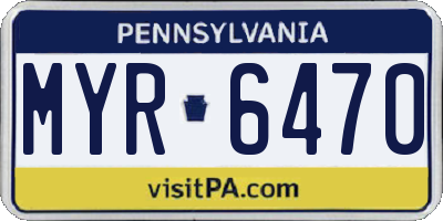 PA license plate MYR6470