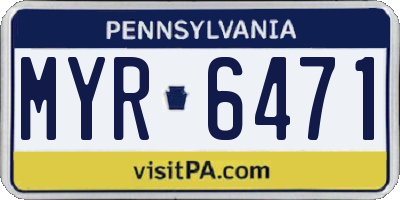PA license plate MYR6471