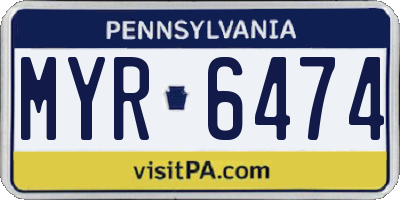PA license plate MYR6474