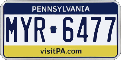 PA license plate MYR6477