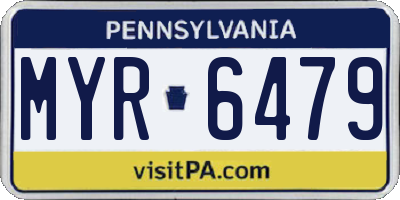 PA license plate MYR6479