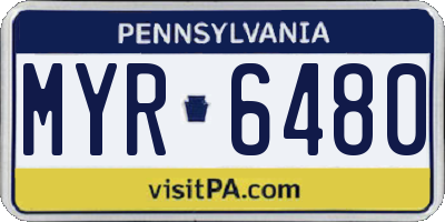 PA license plate MYR6480