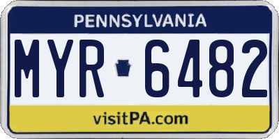 PA license plate MYR6482