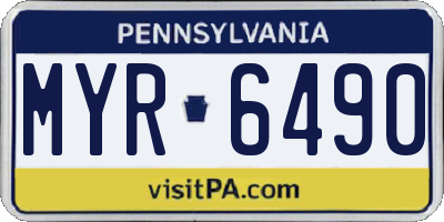 PA license plate MYR6490