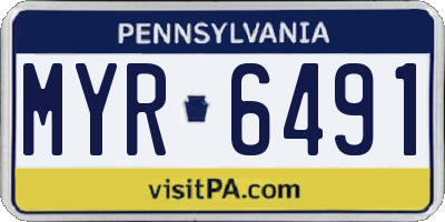 PA license plate MYR6491