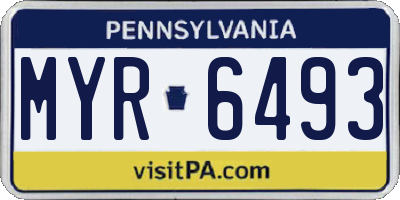 PA license plate MYR6493