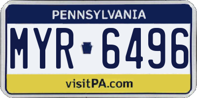 PA license plate MYR6496