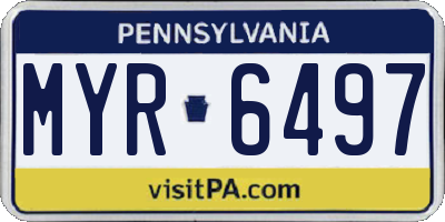 PA license plate MYR6497