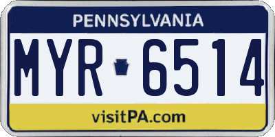 PA license plate MYR6514