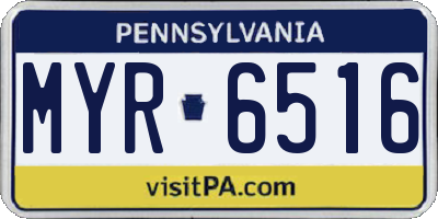 PA license plate MYR6516