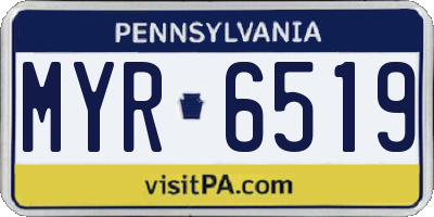 PA license plate MYR6519