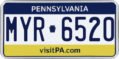 PA license plate MYR6520