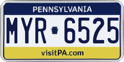 PA license plate MYR6525