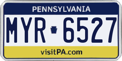 PA license plate MYR6527