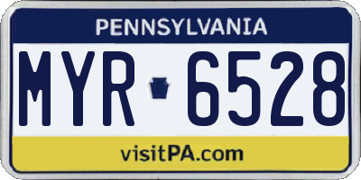 PA license plate MYR6528