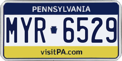 PA license plate MYR6529