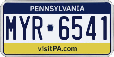 PA license plate MYR6541
