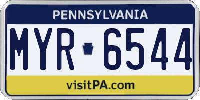 PA license plate MYR6544
