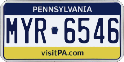 PA license plate MYR6546
