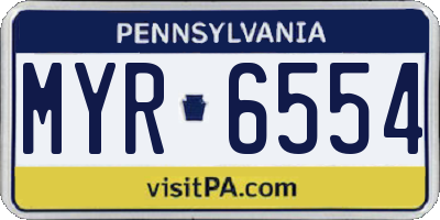 PA license plate MYR6554