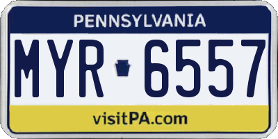 PA license plate MYR6557