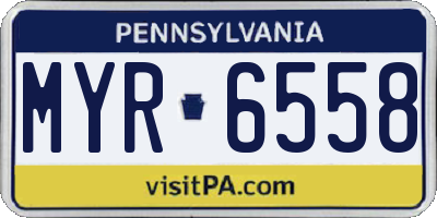 PA license plate MYR6558
