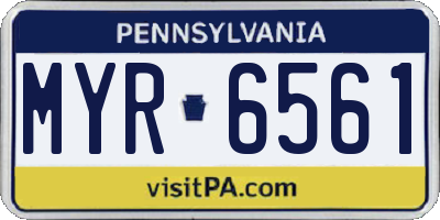 PA license plate MYR6561