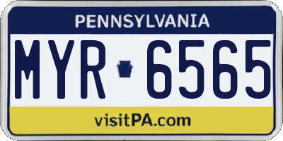 PA license plate MYR6565