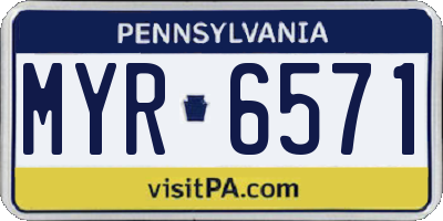 PA license plate MYR6571