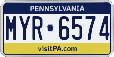 PA license plate MYR6574
