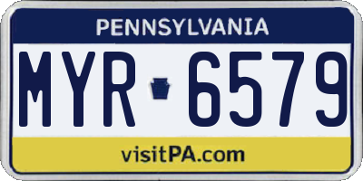 PA license plate MYR6579