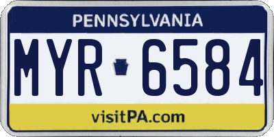 PA license plate MYR6584