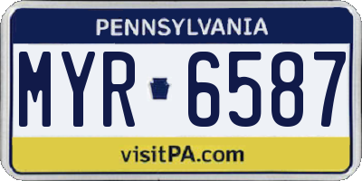 PA license plate MYR6587
