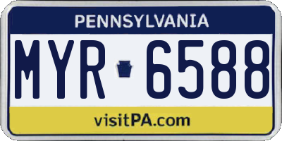 PA license plate MYR6588