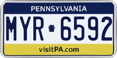 PA license plate MYR6592