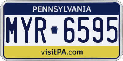 PA license plate MYR6595