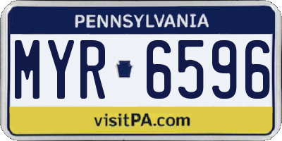 PA license plate MYR6596