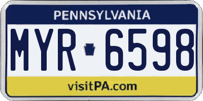 PA license plate MYR6598