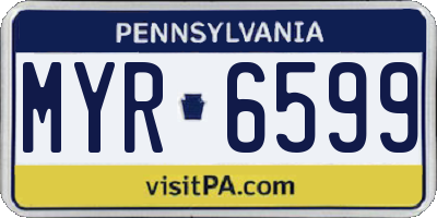 PA license plate MYR6599