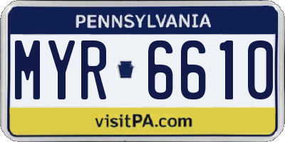 PA license plate MYR6610