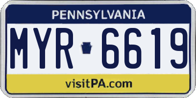 PA license plate MYR6619