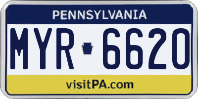 PA license plate MYR6620