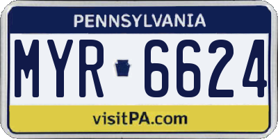PA license plate MYR6624